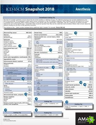 ICD-10-CM 2018 Snapshot Coding Cards: Anesthesia