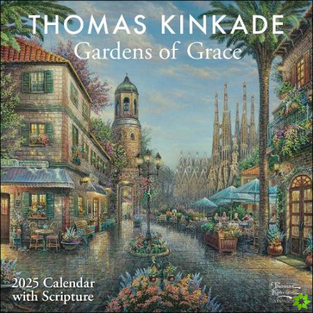 Thomas Kinkade Gardens of Grace with Scripture 2025 Wall Calendar