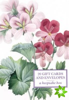 Tin Box of 20 Gift Cards and Envelopes: Redoute Geranium