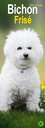 Bichon Frise Slim Calendar 2024 Dog Breed Slimline Calendar - 12 Month