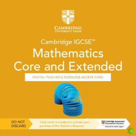 Cambridge IGCSE Mathematics Core and Extended Digital Teacher's Resource - Individual User Licence Access Card (5 Years' Access)