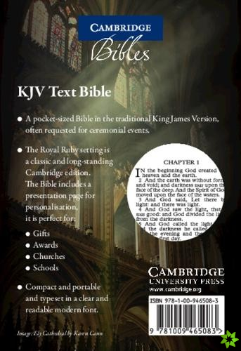 KJV Ruby Text Bible, KJ221:T, Black Hardback