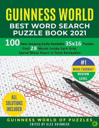 Guinness World Best Word Search Puzzle Book 2021 #1 Mini Format Medium Level