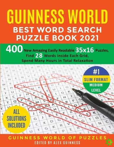 Guinness World Best Word Search Puzzle Book 2021 #1 Slim Format Medium Level