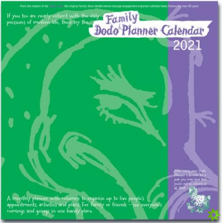 Dodo Family Planner Calendar 2021 - Month to View with 5 Daily Columns