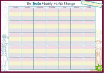 Dodo Monthly Muddle Manager Pad - A3 Desk Sized Monthly-Calendar-Jotter-Doodle-Tear-off-Notepad