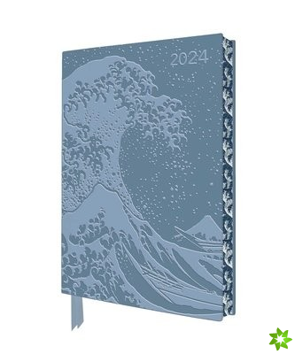 Katsushika Hokusai: The Great Wave 2024 Artisan Art Vegan Leather Diary - Page to View with Notes
