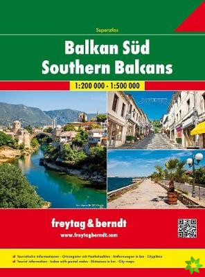 Southern Balcans - Bosnia and Herzegovina, Serbia, Montenegro, Kosovo, Macedonia, Albania, Greece, Bulgaria, Romania, Moldova Road Atlas  1:200 000 - 