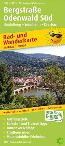 Bergstrasse - Odenwald Sud, cycling and hiking map 1:50,000