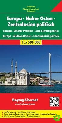 Europe - Middle East - Central Asia Political Road Map 1:5 500 000
