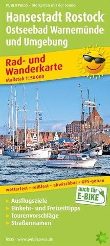 Hanseatic City of Rostock, cycling and hiking map 1:50,000