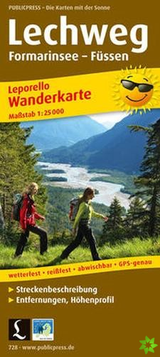 Lechweg, Formarinsee - Fussen, hiking map 1:25,000