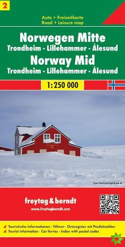 Norway Central - Trondheim - Lillehammer - Alesund Sheet 2 Road Map 1:250 000