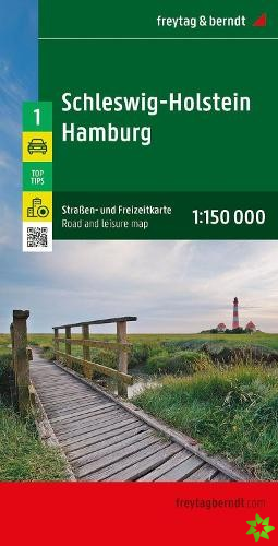 Schleswig - Holstein  Hamburg Road and Leisure Map