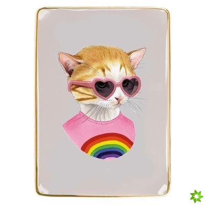 Berkley Bestiary Rainbow Kitten Medium Porcelain Tray