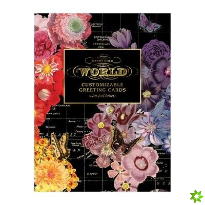 Wendy Gold Map of the World DIY Greeting Card Folio