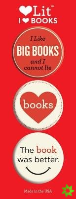 I Love Books 3 Badge Set