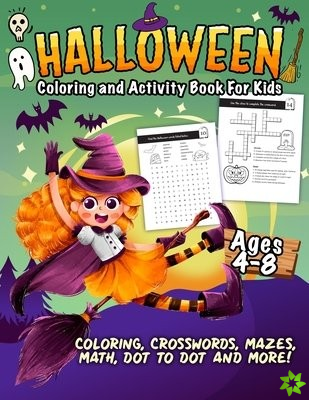 Halloween Coloring and Activity Book For Kids Ages 4-8