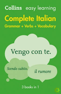 Easy Learning Complete Italian Grammar, Verbs and Vocabulary (3 books in 1)