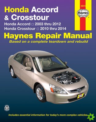 Honda Accord (2003-2012) & Crosstour (2010-2014) Haynes Repair Manual (USA)