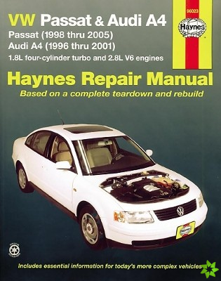 Volkswagen VW Passat (1998-2005) & Audi A4 1.8L turbo & 2.8L V6 (1996-2001) Haynes Repair Manual (USA)