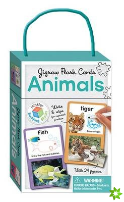 Animals Building Blocks Jigsaw Flash Cards (UK English)
