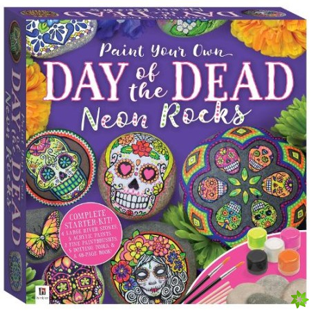 Day of the Dead Neon Painted Rocks (tuck box)
