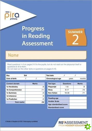 New PiRA Test 2, Summer PK10 (Progress in Reading Assessment)