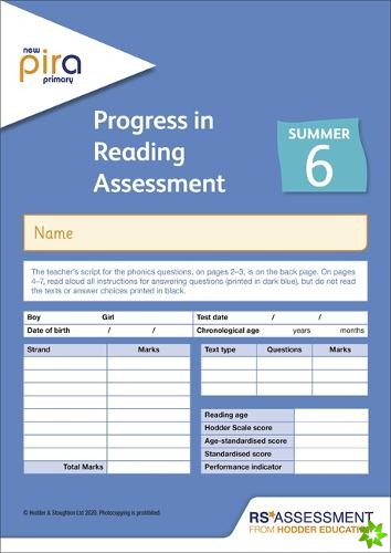New PiRA Test 6, Summer PK10 (Progress in Reading Assessment)