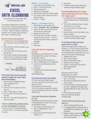 Excel Data Cleansing Tip Card