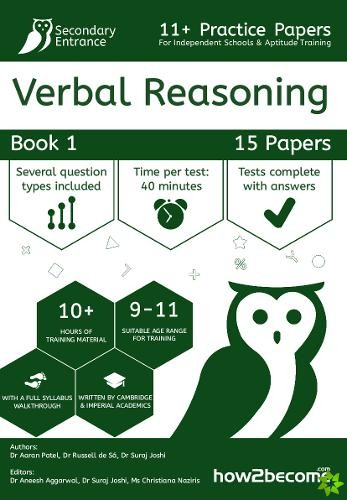 11+ Practice Papers For Independent Schools & Aptitude Training Verbal Reasoning Book 1
