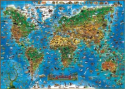 Animals of the World kids wall map laminated
