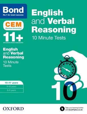 Bond 11+: English a Verbal Reasoning: CEM 10 Minute Tests: Ready for the 2024 exam