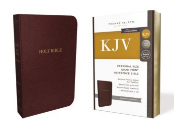 KJV Holy Bible: Personal Size Giant Print with 43,000 Cross References, Burgundy Bonded Leather, Red Letter, Comfort Print: King James Version