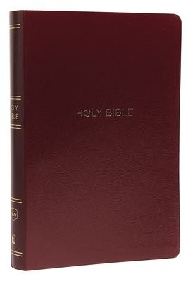 NKJV Holy Bible, Giant Print Center-Column Reference Bible, Burgundy Leather-look, 72,000+ Cross References, Red Letter, Comfort Print: New King James