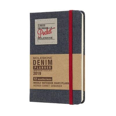 2019 Moleskine Denim Limited Edition Notebook Black Pocket Weekly 12-month Diary