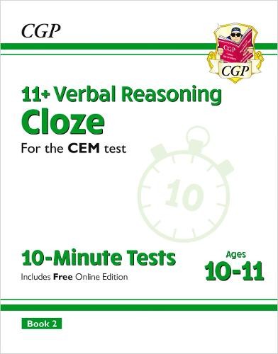 11+ CEM 10-Minute Tests: Verbal Reasoning Cloze - Ages 10-11 Book 2 (with Online Edition)