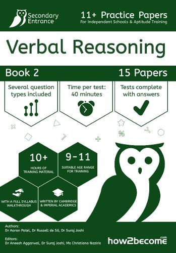 11+ Practice Papers For Independent Schools a Aptitude Training Verbal Reasoning Book 2