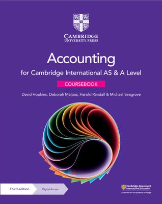 Cambridge International AS a A Level Accounting Coursebook with Digital Access (2 Years)