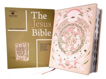 Jesus Bible Artist Edition, ESV, (With Thumb Tabs to Help Locate the Books of the Bible), Leathersoft, Peach Floral, Thumb Indexed