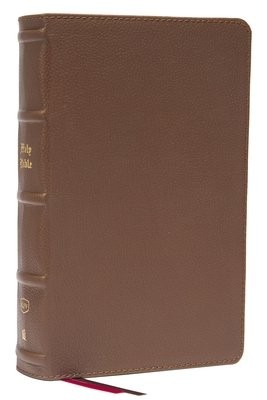 KJV Holy Bible: Large Print Single-Column with 43,000 End-of-Verse Cross References, Brown Genuine Leather, Personal Size, Red Letter, Comfort Print: