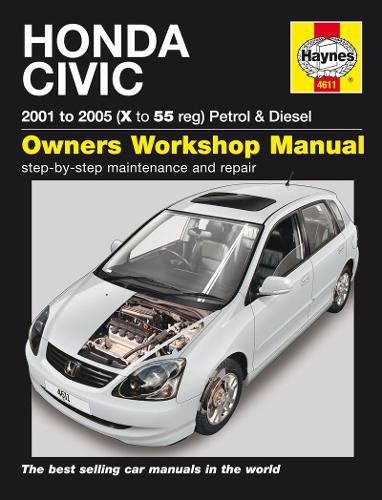 Honda Civic Petrol a Diesel (01 - 05) Haynes Repair Manual