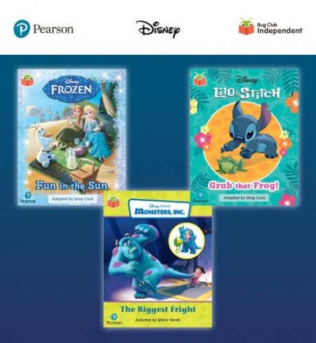 Pearson Bug Club Disney Reception Pack B, including decodable phonics readers for phases 2 and 3; Frozen: Fun in the Sun, Lilo and Stitch: Grab that F