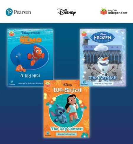 Pearson Bug Club Disney Reception Pack C, including decodable phonics readers for phases 2 and 3: Finding Nemo: It Did Nip!, Frozen: The Best Job, Lil