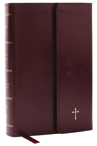 NKJV Compact Paragraph-Style Bible w/ 43,000 Cross References, Burgundy Leatherflex w/ Magnetic Flap, Red Letter, Comfort Print: Holy Bible, New King