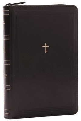 NKJV Compact Paragraph-Style Bible w/ 43,000 Cross References, Black Leathersoft with zipper, Red Letter, Comfort Print: Holy Bible, New King James Ve