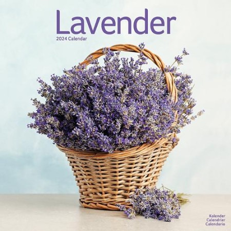 Lavender Calendar 2024 Square Flowers Wall Calendar - 16 Month