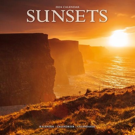 Sunsets Calendar 2024 Square Travel Wall Calendar - 16 Month