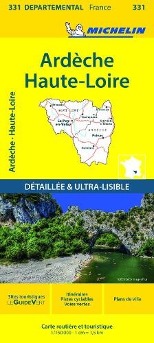 Ardeche, Haute-Loire - Michelin Local Map 331