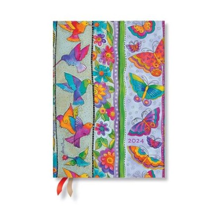 Hummingbirds a Flutterbyes (Playful Creations) Midi 12-month Day-at-a-Time Dayplanner 2024